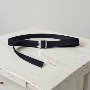 Unisex BISON DESIGNS Twill Black Belt With Metal Silver Buckle XL